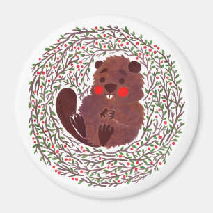 Den gulliga babybäver magnet