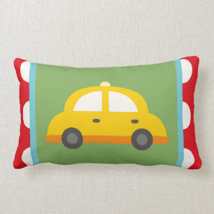 Den gulliga babyen för biltransporttemat lurar lumbarkudde