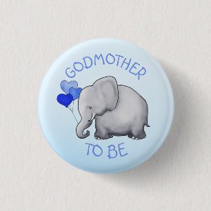Den gulliga ballongelefantbaby shower knapp