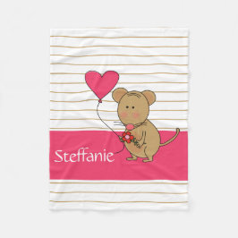 Den gulliga ballongen för musw-hjärta, tillfogar fleecefilt