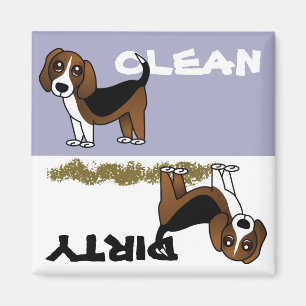 Den gulliga Beaglerengöringen smutsar ner Magnet