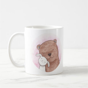 Den gulliga björnen & kaninkärlek kopplar ihop d kaffemugg