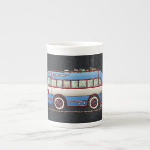 Den gulliga bussen turnerar bussen benporslin mugg