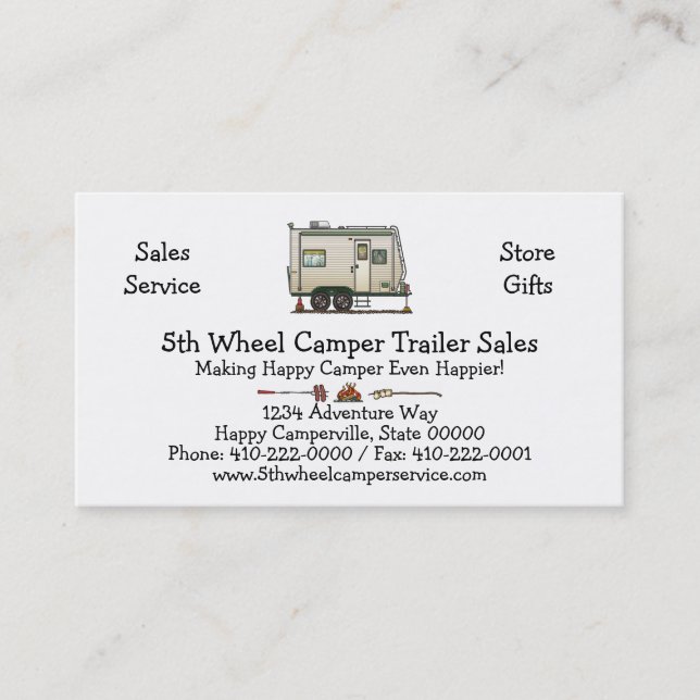 Den gulliga camparen för åkare för visitkort (Framsida)