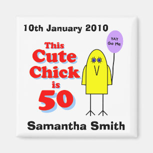 Den gulliga chicken är 50! magnet