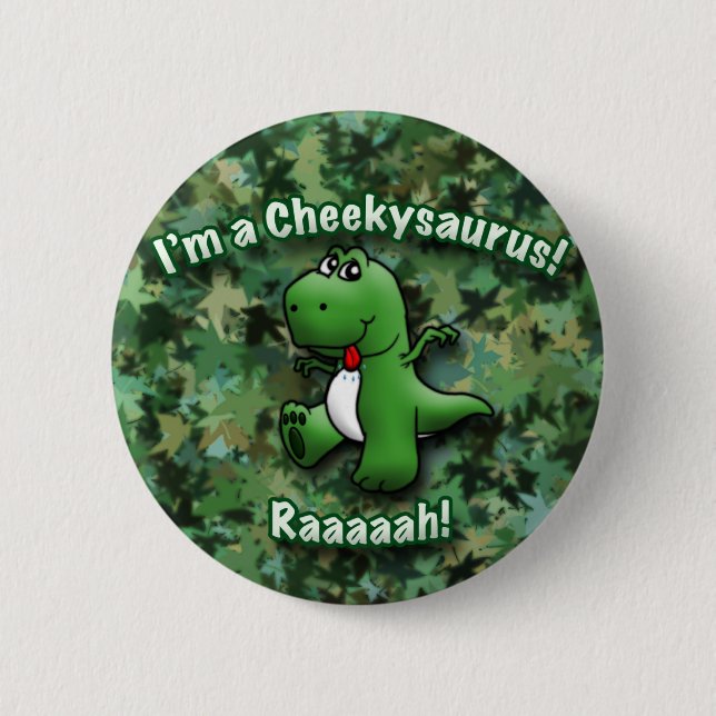 Den gulliga dinosauren är en Cheekysaurus Knapp (Framsida)