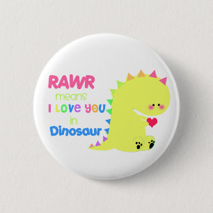Den gulliga dinosauren knäppas RAWR KNÄPPAS Knapp