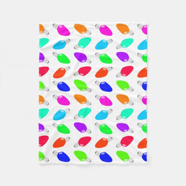 Den gulliga & färgrika festliga julen tänder lökar fleecefilt (Framsidan)