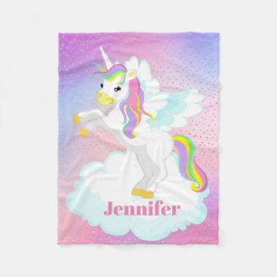 Den gulliga flickaunicornen tillfogar känd blanke fleecefilt