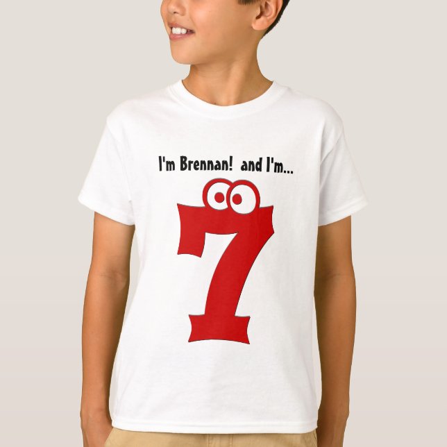 Den gulliga födelsedagutslagsplatsen för 7 åriga t shirt (Framsida)