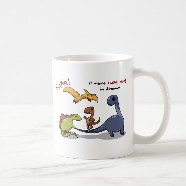 Den gulliga gruppen av Dinosaurs Rawr betyder att Kaffemugg (Höger)
