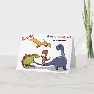 Den gulliga gruppen av Dinosaurs Rawr betyder att Kort