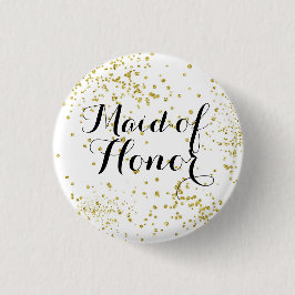 Den gulliga guld- glittermaid of honor knäppas knapp