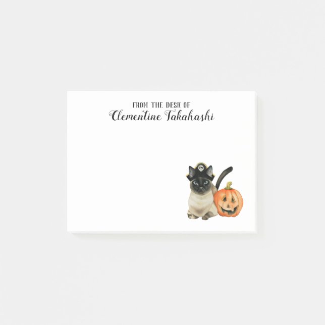 Den gulliga Halloween Siamese katten | tillfogar Post-it Block (Framsida)