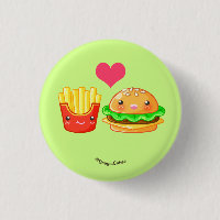 Den gulliga hamburgaren & småfiskar Pinback
