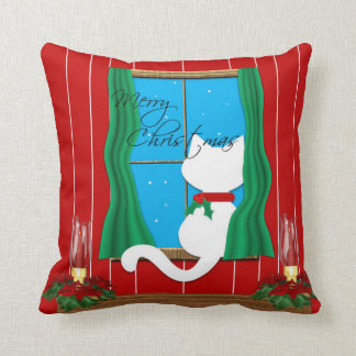 Den gulliga helgdag för vitkattgod jul kudder kudde