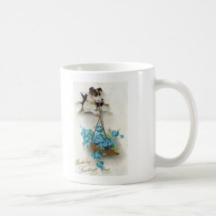 Den gulliga hunden och skor födelsedaghälsningar kaffemugg