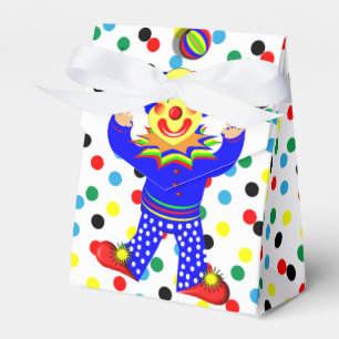 Den gulliga jonglera cirkusclownen på Polka Presentaskar