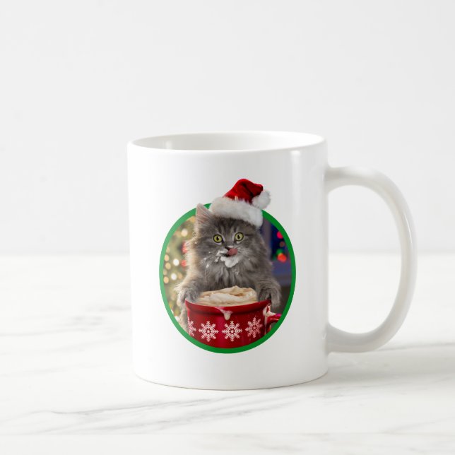 Den gulliga julen hoade kakaokattunge kaffemugg (Höger)