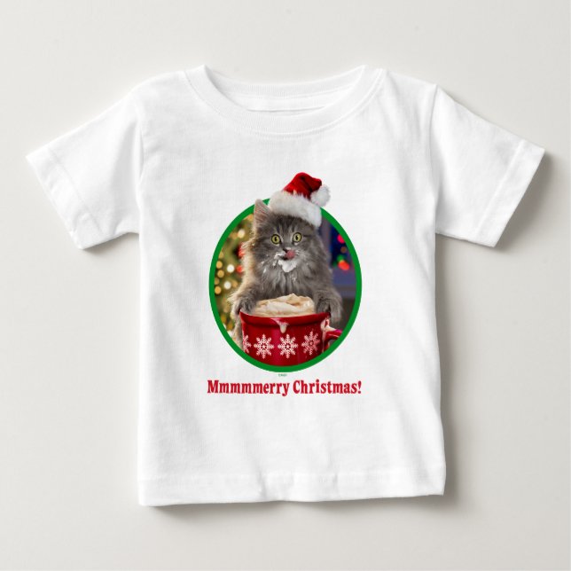 Den gulliga julen hoade kakaokattunge t-shirt (Framsida)