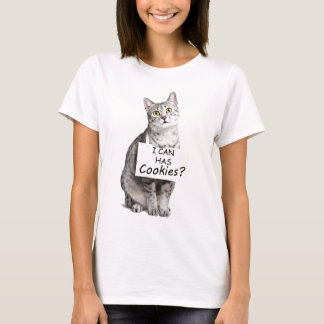 Den gulliga katten frågar mig kan har kakor? t shirt