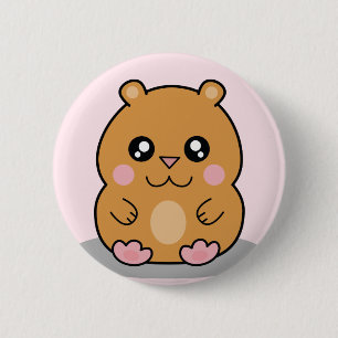 Den gulliga Kawaii dvärg- Hamstertecknaden knäpp Knapp