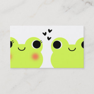 Den gulliga Kawaii grodan kopplar ihop Visitkort