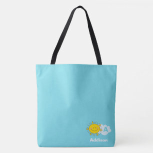 Den gulliga Kawaii lyckliga solskenmonogramen Tygkasse