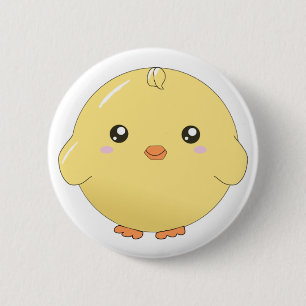 Den gulliga kawaiigultchicken knäppas knapp