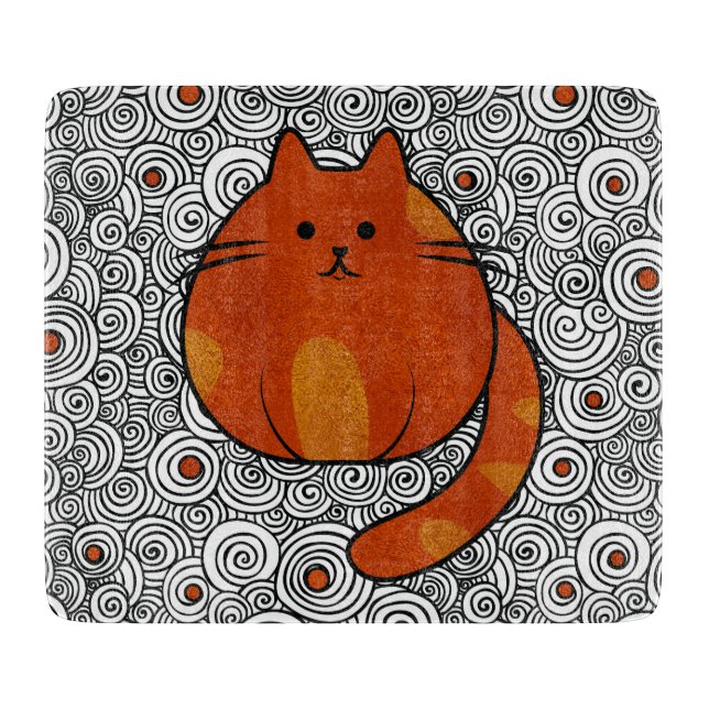 Den gulliga ljust rödbrun katten - målat glass och (Framsidan)