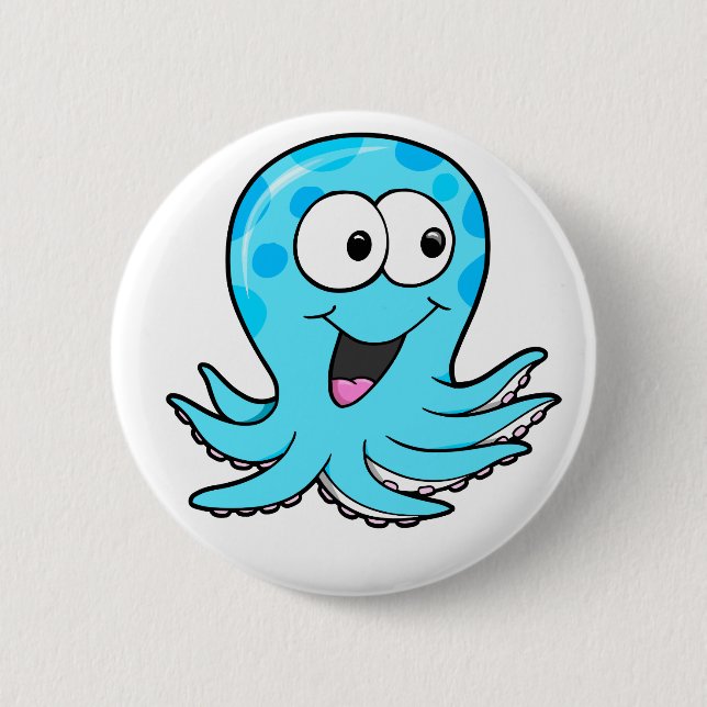 Den gulliga lyckliga bläckfisken knäppas knapp (Framsida)