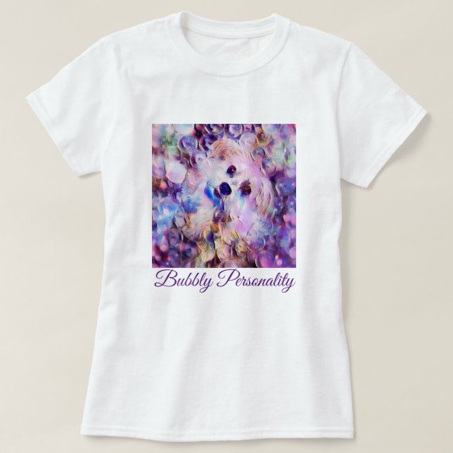Den gulliga Morkie hundvalpen bubblar den Tee (Design framsida)