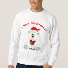 Den gulliga nallen älskar jag julkonst sweatshirt