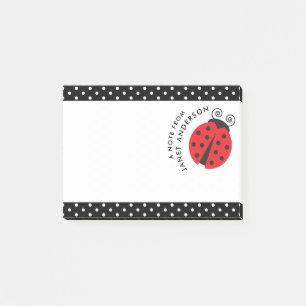 Den gulliga nyckelpigapolkaen pricker lite Retro Post-it Block