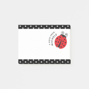 Den gulliga nyckelpigapolkaen pricker lite Retro Post-it Block
