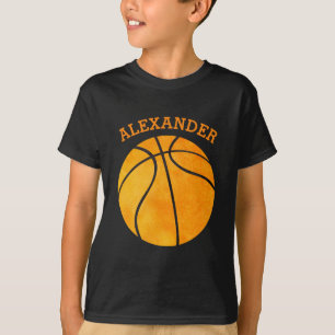 Den gulliga orange basketpersonligen lurar sportar t shirt