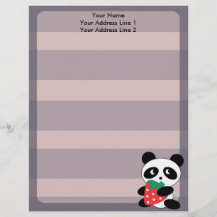 Den gulliga pandaen med lilor görar randig den brevhuvud