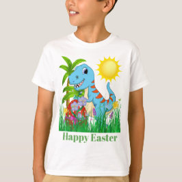 Den gulliga påskdinosauren tillfogar meddelandet t shirt