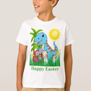 Den gulliga påskdinosauren tillfogar meddelandet t shirt