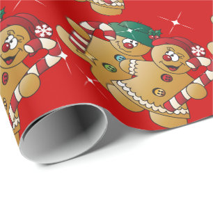 Den gulliga pepparkakajulen kopplar ihop presentpapper