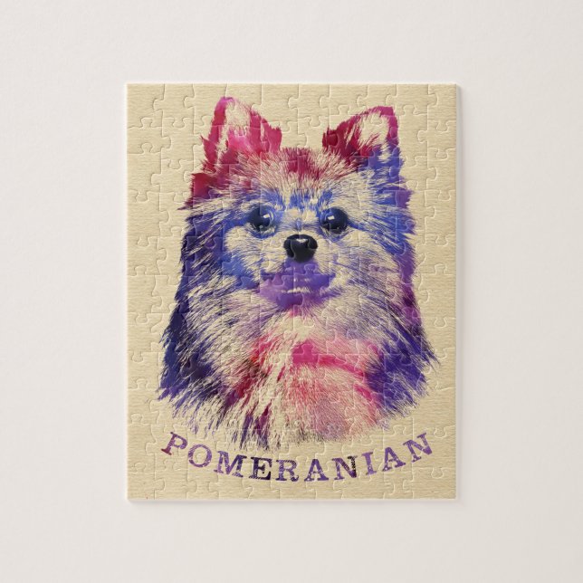 Den gulliga Pomeranian tyska spitzen skissar Pussel (Vertikal)