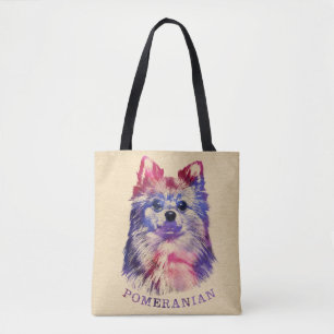 Den gulliga Pomeranian tyska spitzen skissar Tygkasse