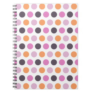 Den gulliga Retro orange purpurfärgade rosa Anteckningsbok Med Spiral