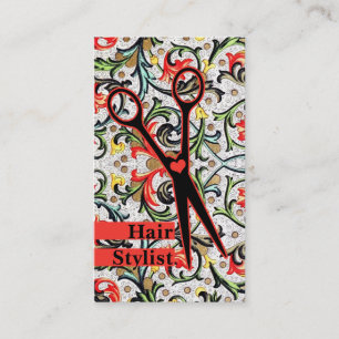 den gulliga retro vintageblommigten scissors tidsbeställning kort