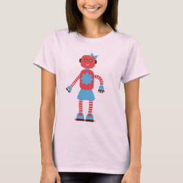 Den gulliga roboten kopplar ihop (den hennes) t-shirt