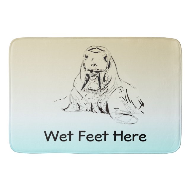 Den gulliga roliga foten för isblåttblöt ritar badrumsmatta (Framsidan)