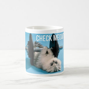Den gulliga roliga idrottshallkatten - kontrollera kaffemugg