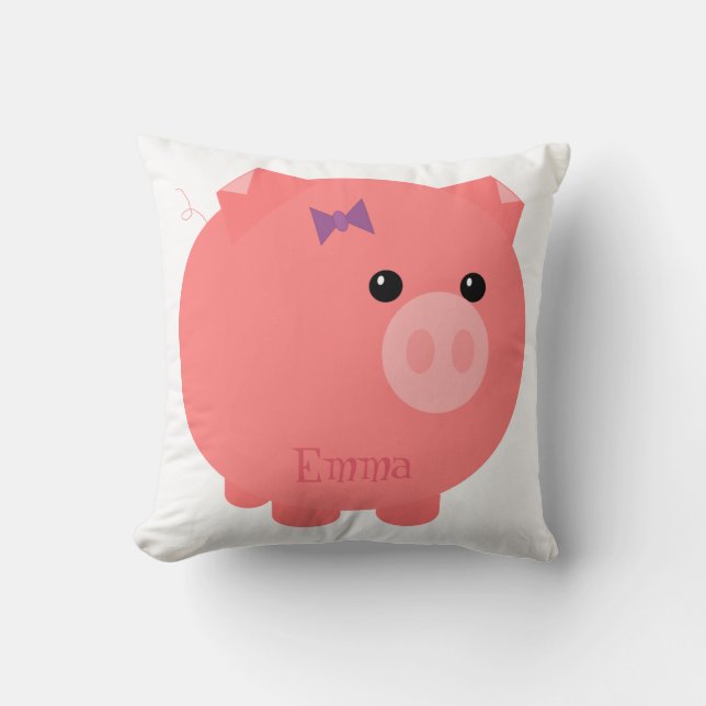 Den gulliga rosa knubbiga grisen kudder kudde (Framsida)