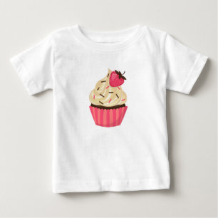 Den gulliga rosan strilar jordgubbemuffin tee