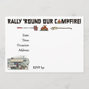 Den gulliga RV-vintagefifthen rullar camparen Inbjudningar